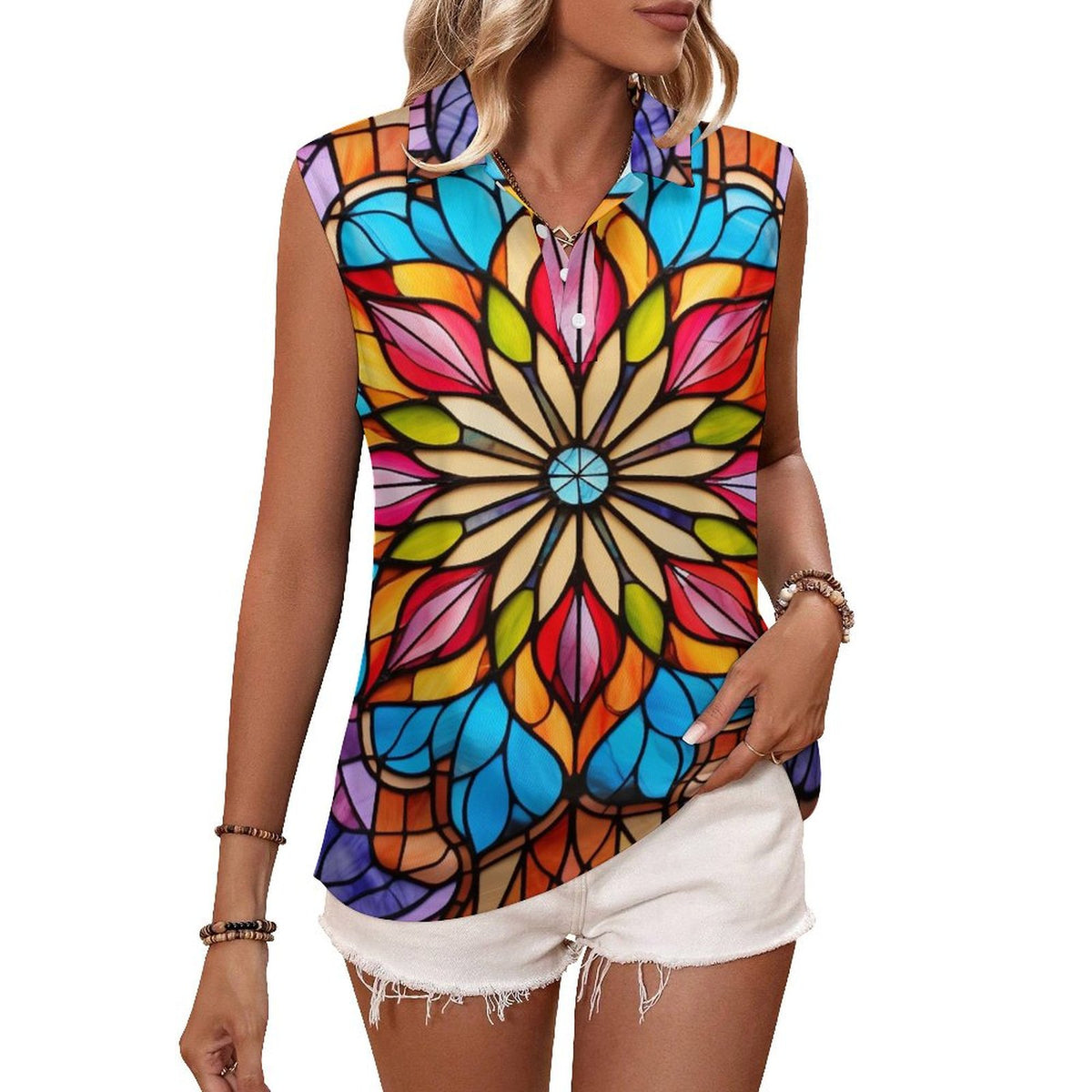 Camiseta sin mangas con cuello 113