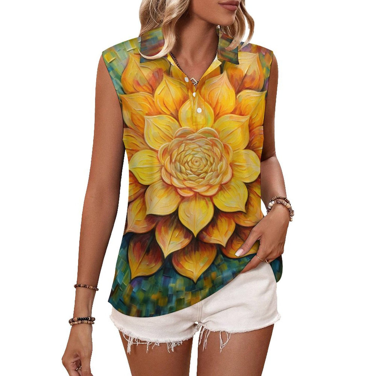 Camiseta sin mangas con cuello 112