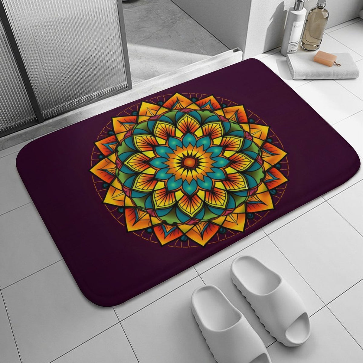 Sunflower Coral Velvet Rug