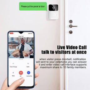 Intelligent Visual Doorbell Home Intercom HD Night Vision WiFi Rechargeable