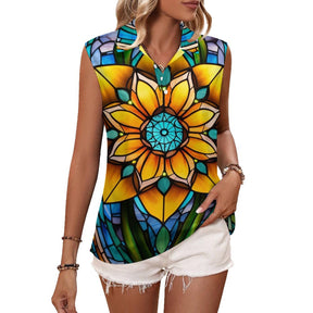 Sleeveless Collared Tank Top 117