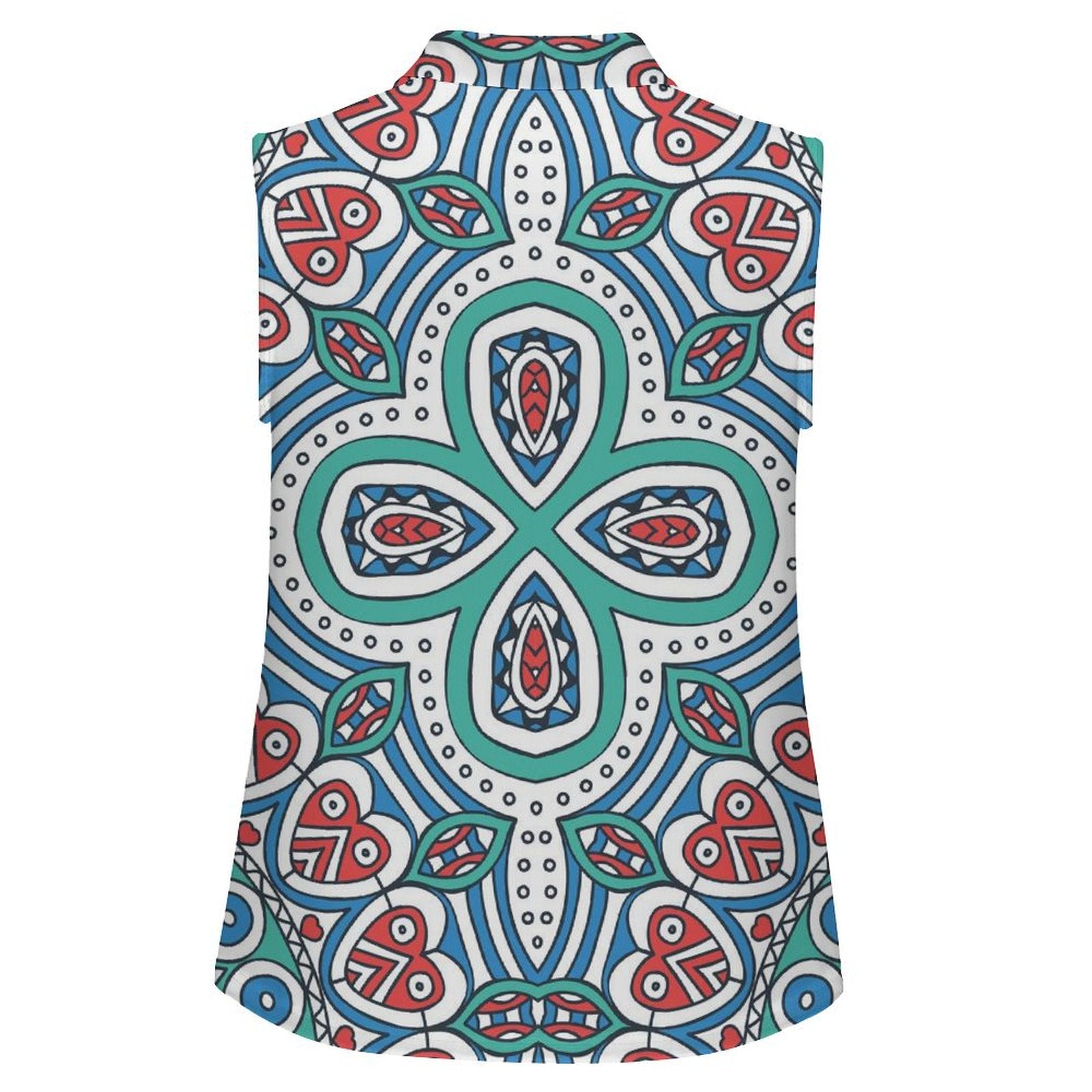 Retro Sleeveless Tank Top Chinese Style Repeating Pattern