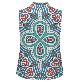 Retro Sleeveless Tank Top Chinese Style Repeating Pattern
