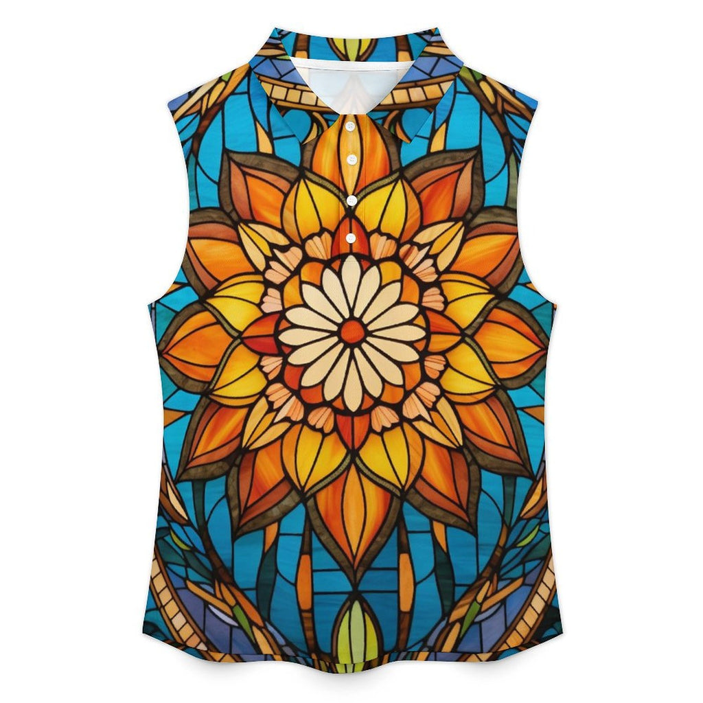Sleeveless Collared Tank Top 003