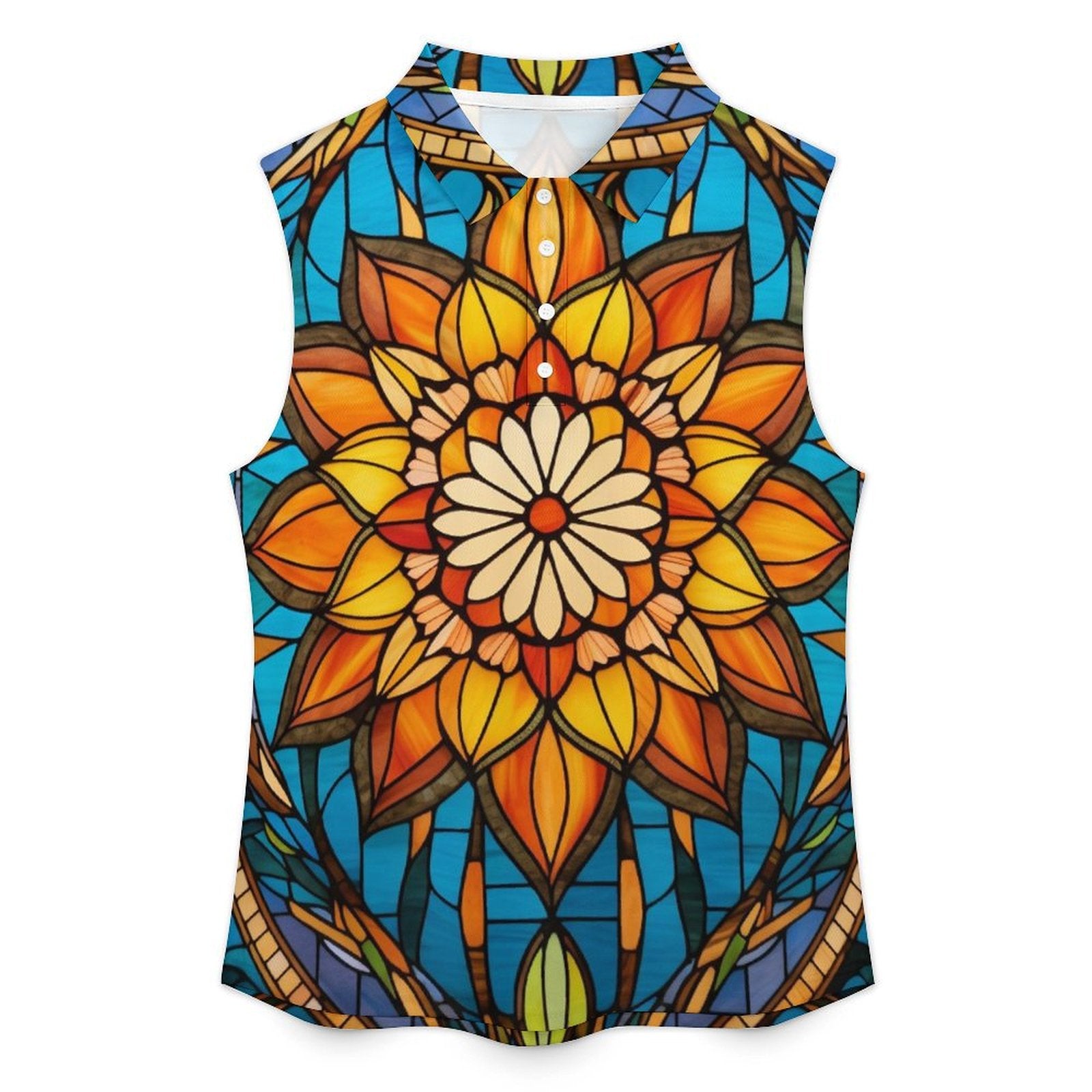 Sleeveless Collared Tank Top 003