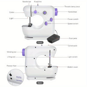 Mini Electric Sewing Machine With Adjustable Telescopic Table