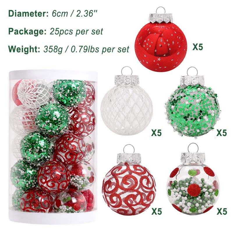 25pcs Christmas Ball Decorations