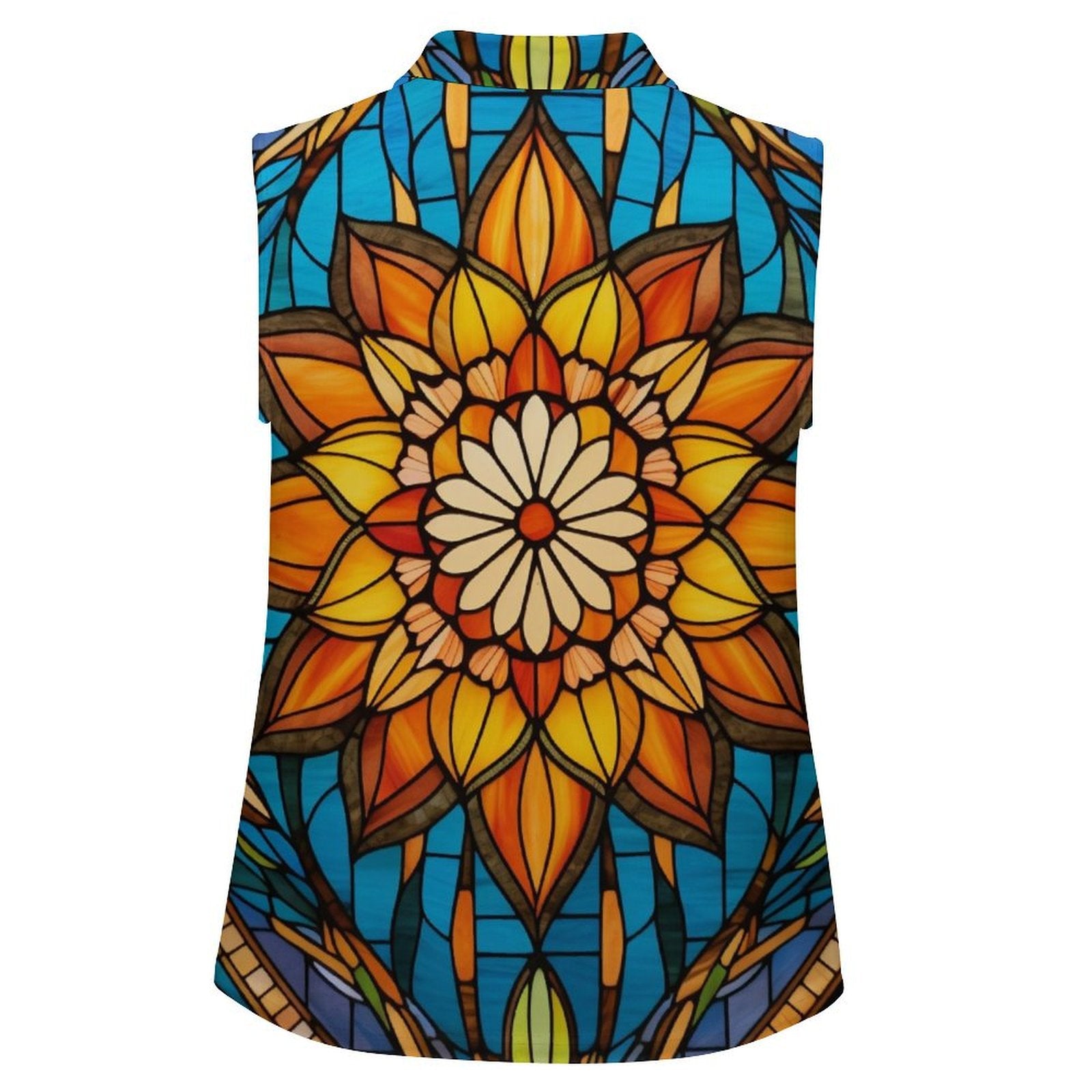 Sleeveless Collared Tank Top 003