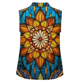 Sleeveless Collared Tank Top 003