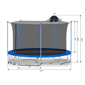 Trampoline for Adults & Kids with Basketball Hoop