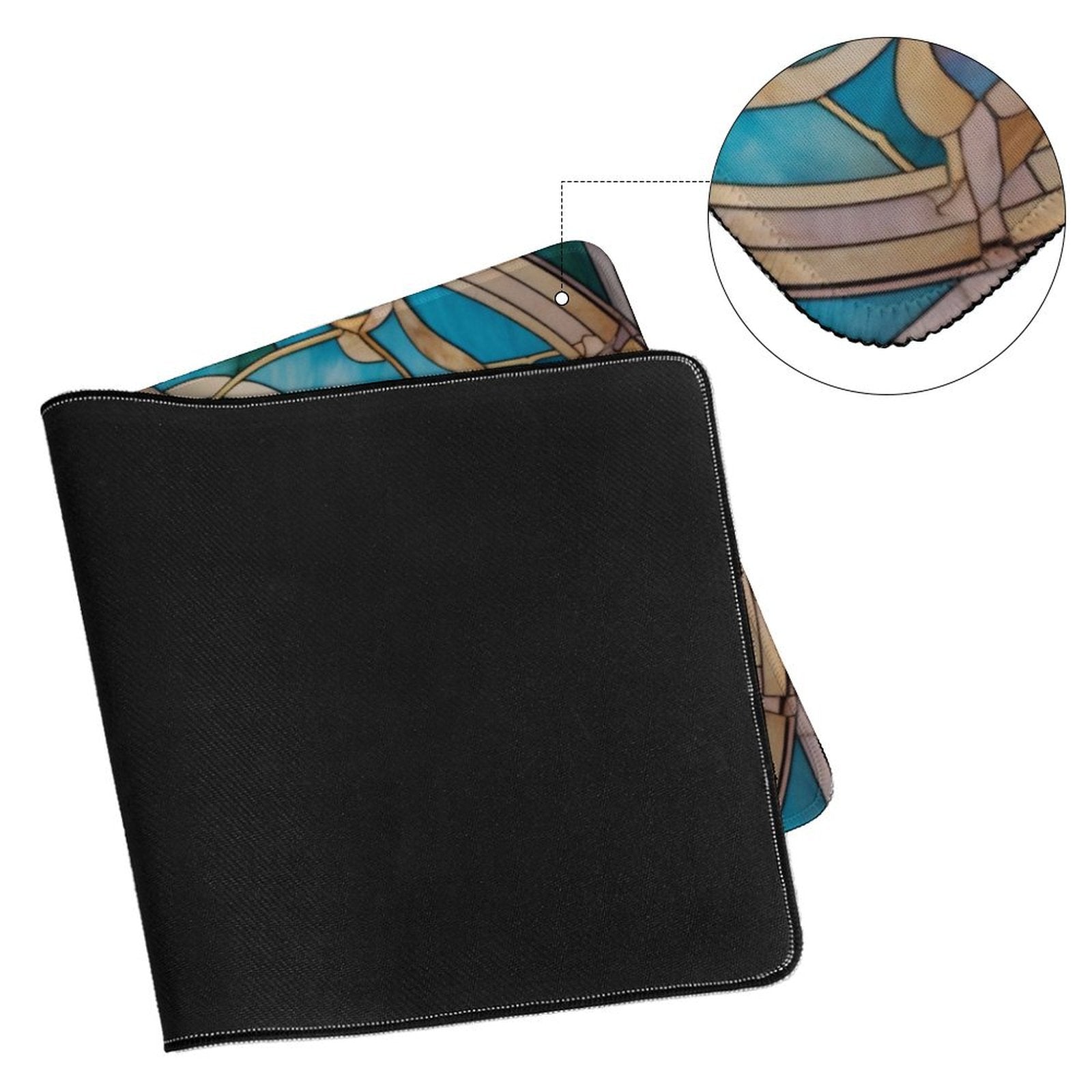 Slip Rubber Mouse Pad with Stitched Edges