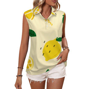 Summer fruits Sleeveless Tank Top Lemon Tile, Fruit