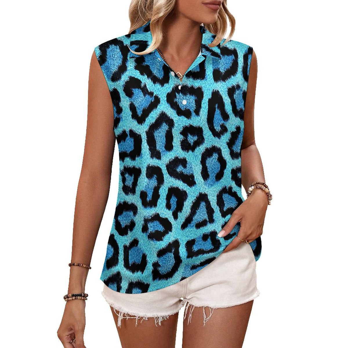 Animal print Sleeveless Tank Top Leopard Print