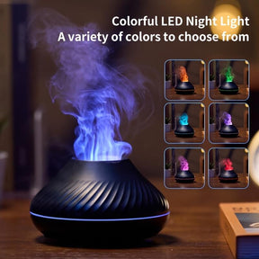 Portable USB LED Humidifier with Cool Mist, Fire Flame, and Aroma Diffuser