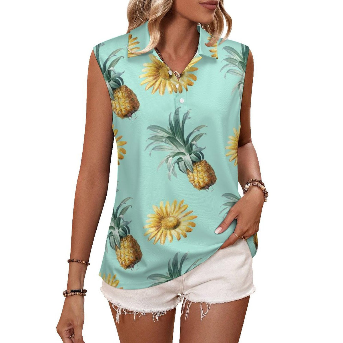 Summer fruits Sleeveless Tank Top Pineapple Summer