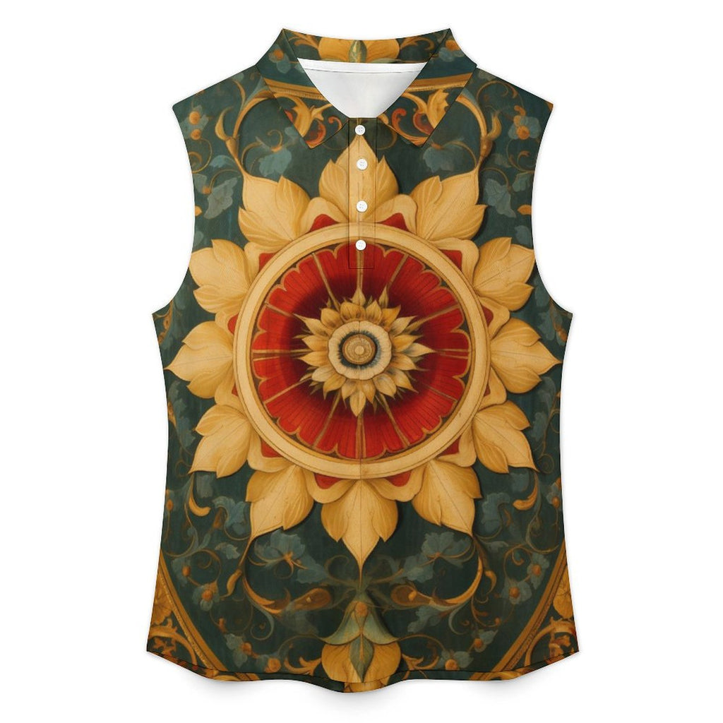 Sleeveless Collared Tank Top 024