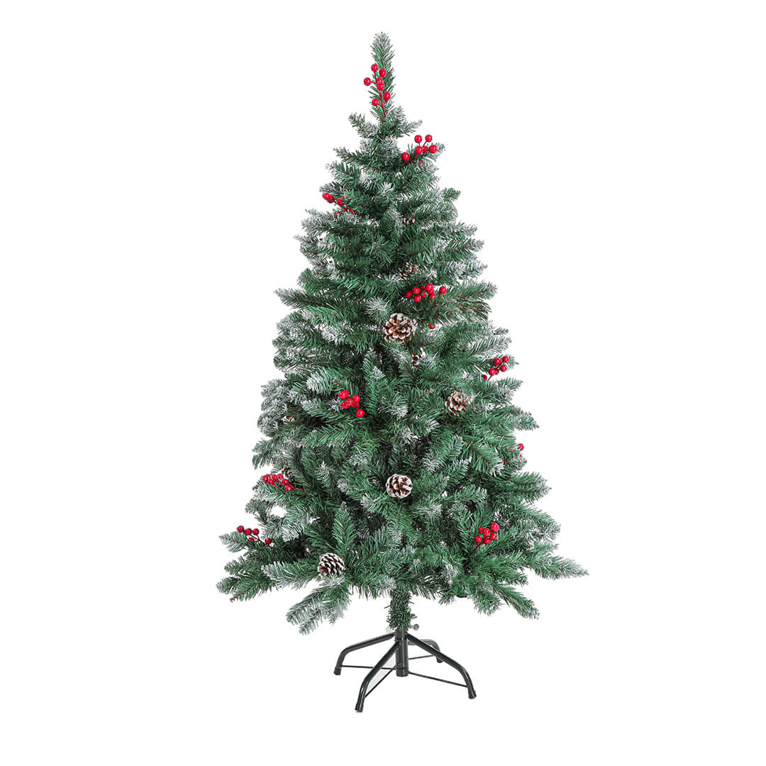 4/6/7.5ft with LED, Pinecone, Red berries Artificial Xmas Trees Green