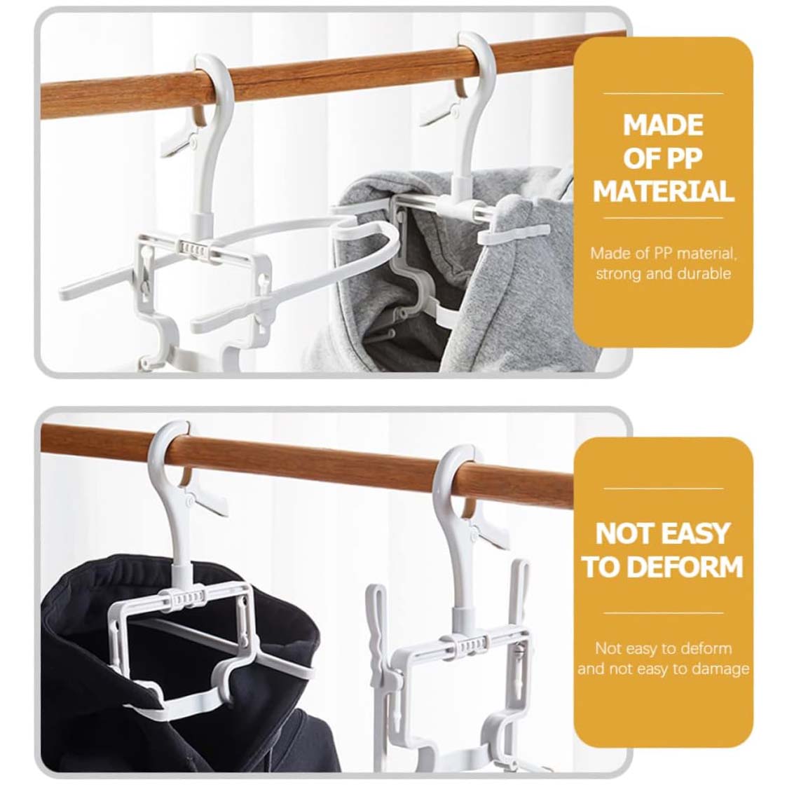 3-Pack Hoodie Drying Hangers – Foldable & Stretchable for Faster Drying