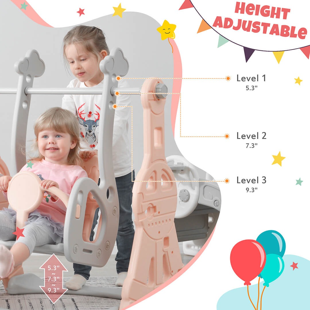 Toddler Slide and Swing Set 3 in 1