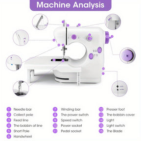 Mini Electric Sewing Machine With Adjustable Telescopic Table