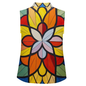 Sleeveless Collared Tank Top 014