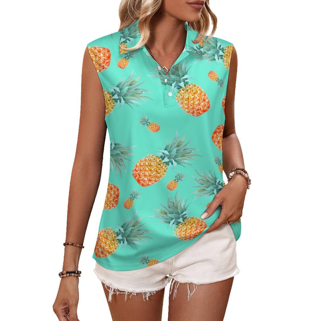 Summer fruits Sleeveless Tank Top Pineapple Background