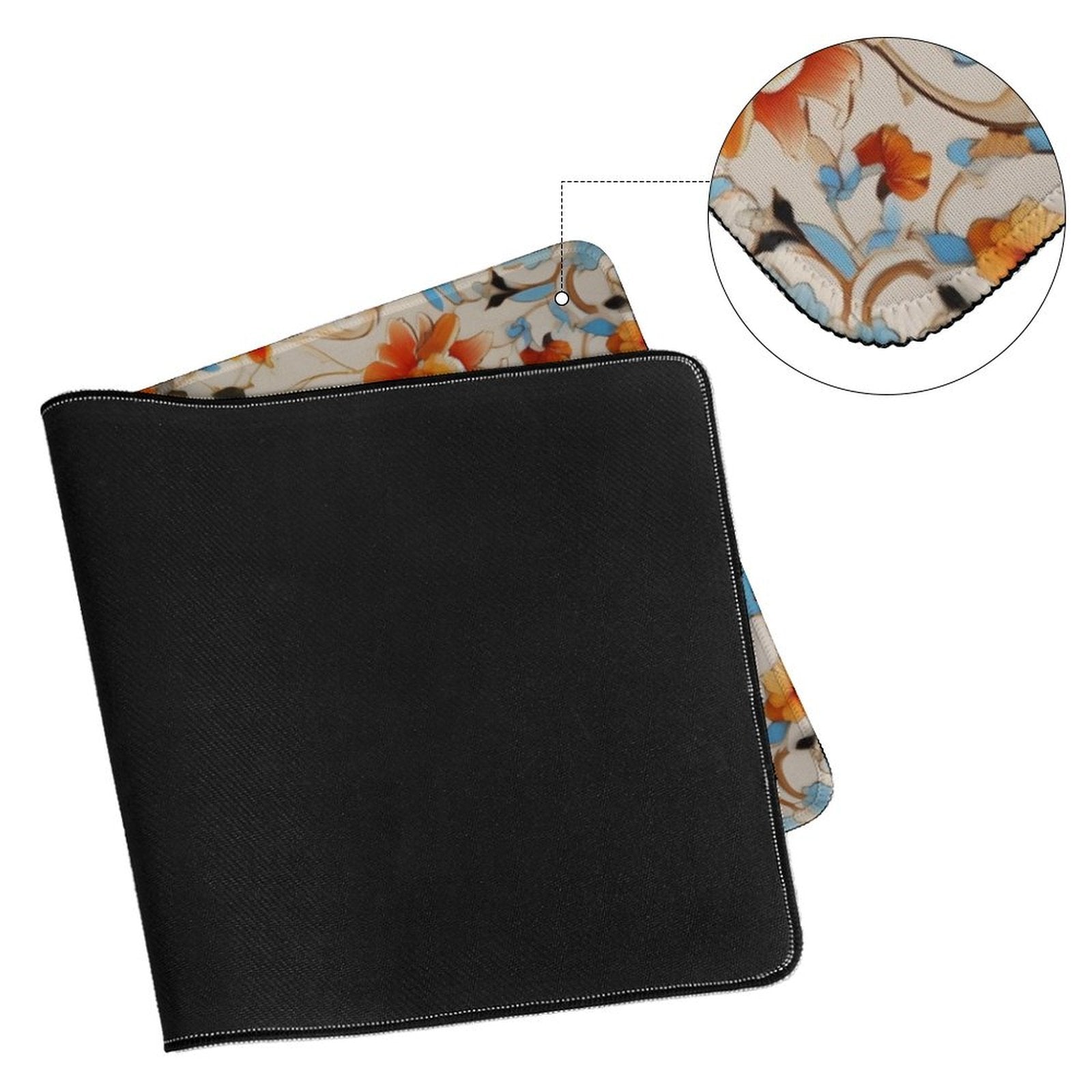 Slip Rubber Mouse Pad with Stitched Edges