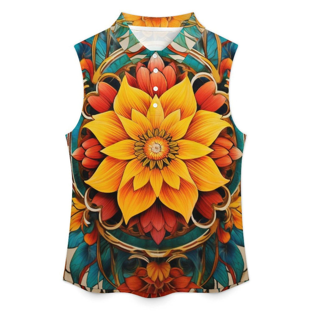 Sleeveless Collared Tank Top 079