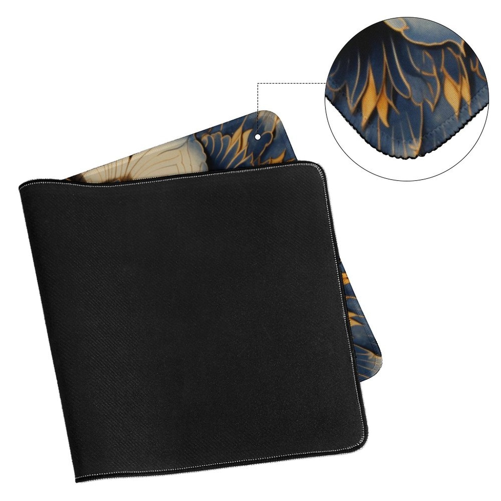 Slip Rubber Mouse Pad with Stitched Edges