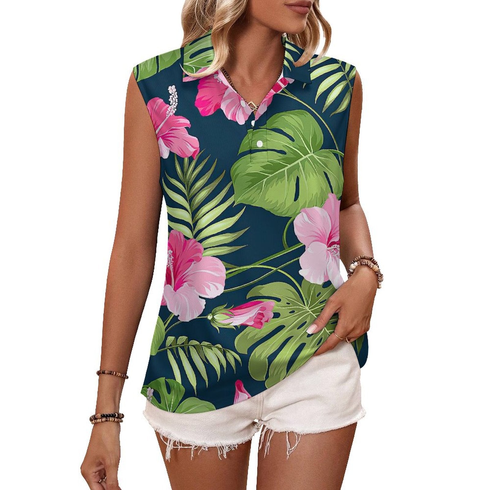 Summer fruits Sleeveless Tank Top Tropical Flowers