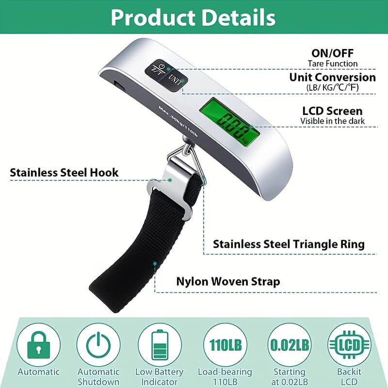 50Kg/110Lb Electronic Hand-held Scale