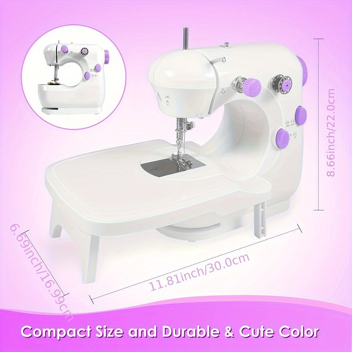 Mini Electric Sewing Machine With Adjustable Telescopic Table