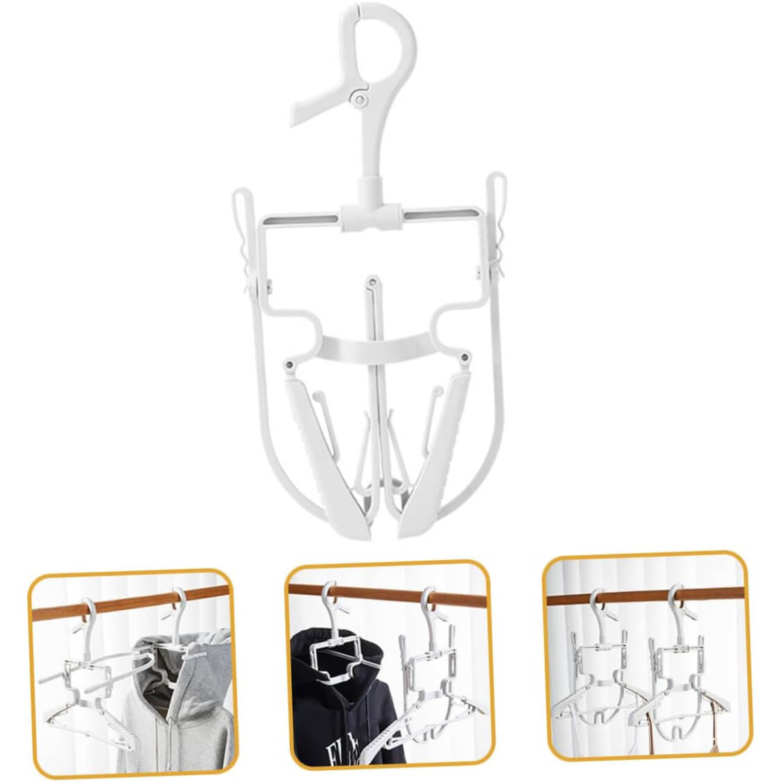 3-Pack Hoodie Drying Hangers – Foldable & Stretchable for Faster Drying