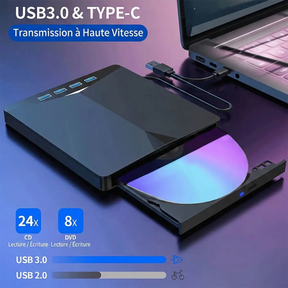 Lettore e masterizzatore portatile 7 in 1 USB 3.0/SD/TF/DVD/CD/VCD