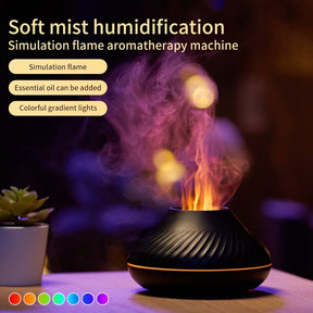 Portable USB LED Humidifier with Cool Mist, Fire Flame, and Aroma Diffuser