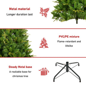 6/7.5 ft with LED Artificial Xmas Trees Green