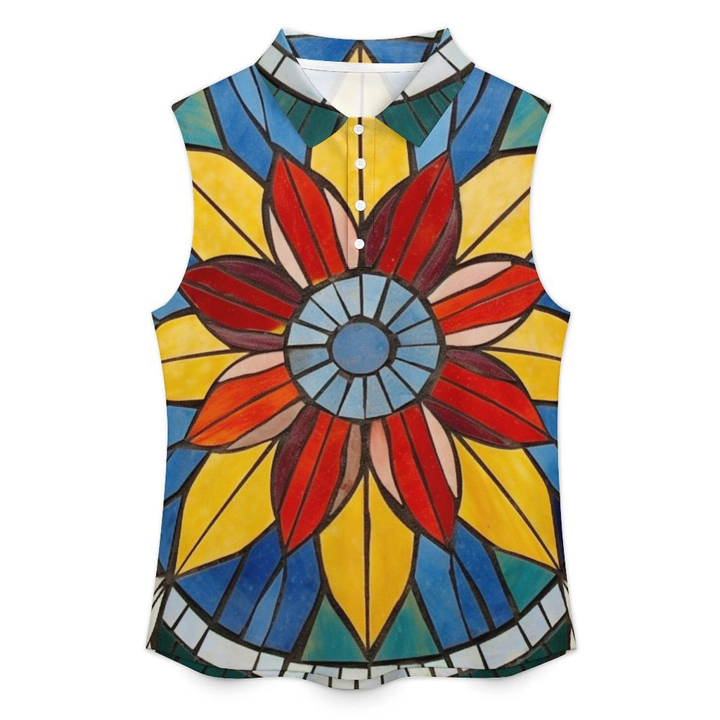 Sleeveless Collared Tank Top 018