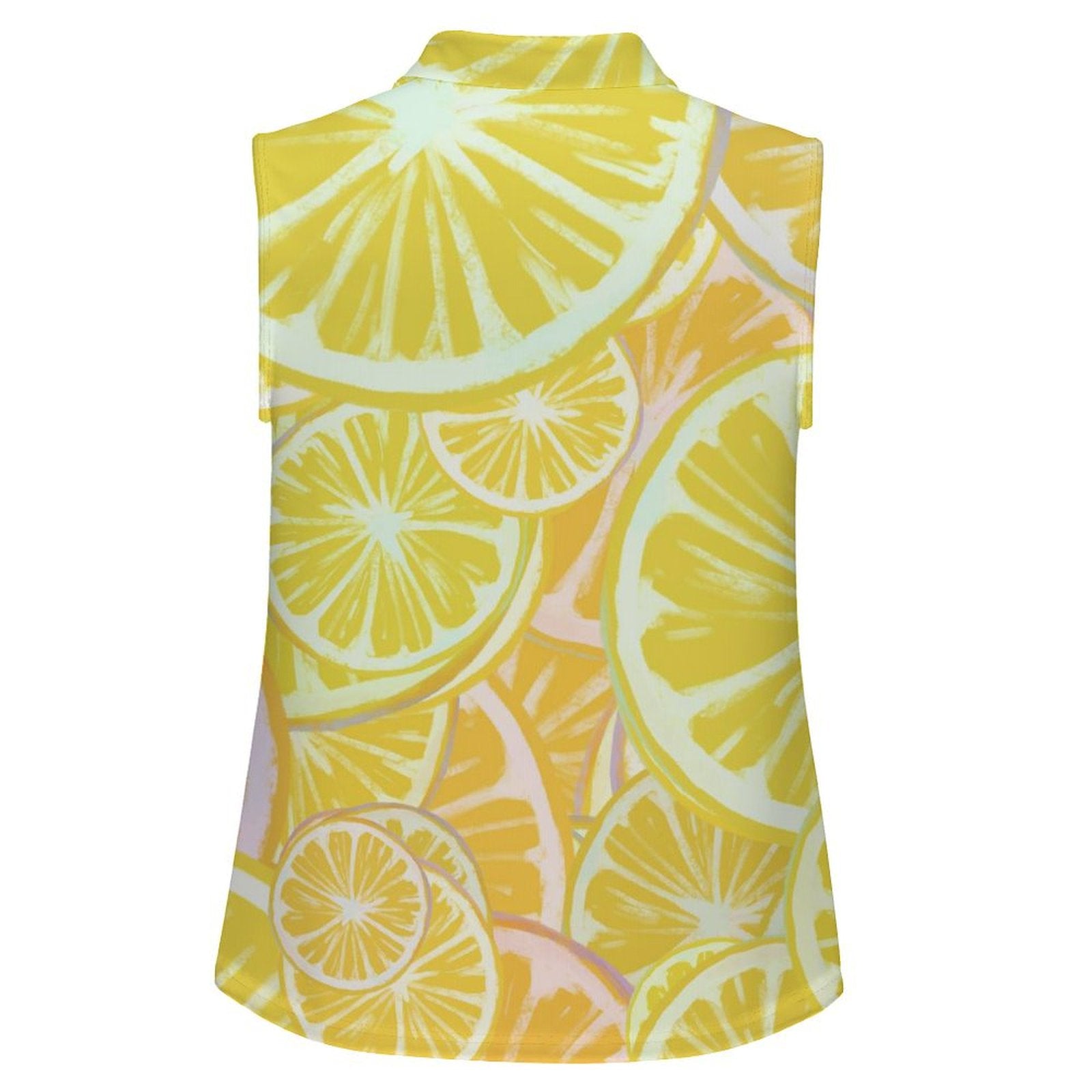 Summer fruits Sleeveless Tank Top Yellow Lemon Slice Pattern