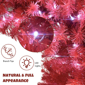 6ft 300pcs LED 1250 Branch Artificial Fir Bent Top Christmas Tree