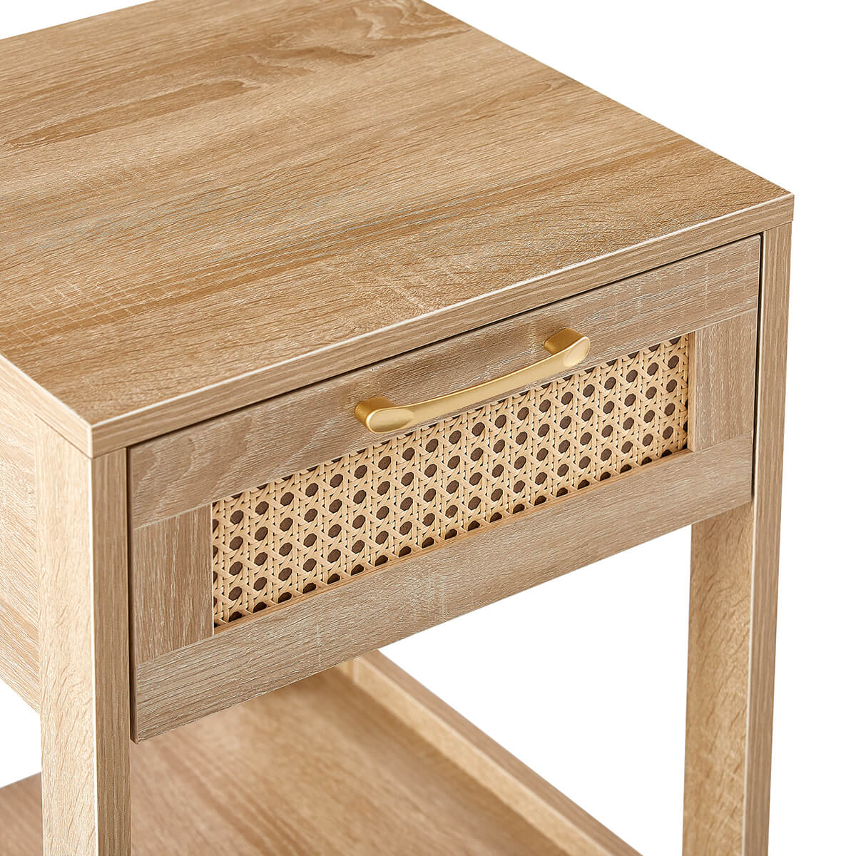 15.75" Rattan End table Nightstand with drawer, 4 color