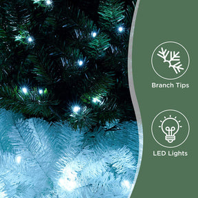 6ft 300pcs LED 1250 Lush Branch Tips Artificial Xmas Trees Green and White