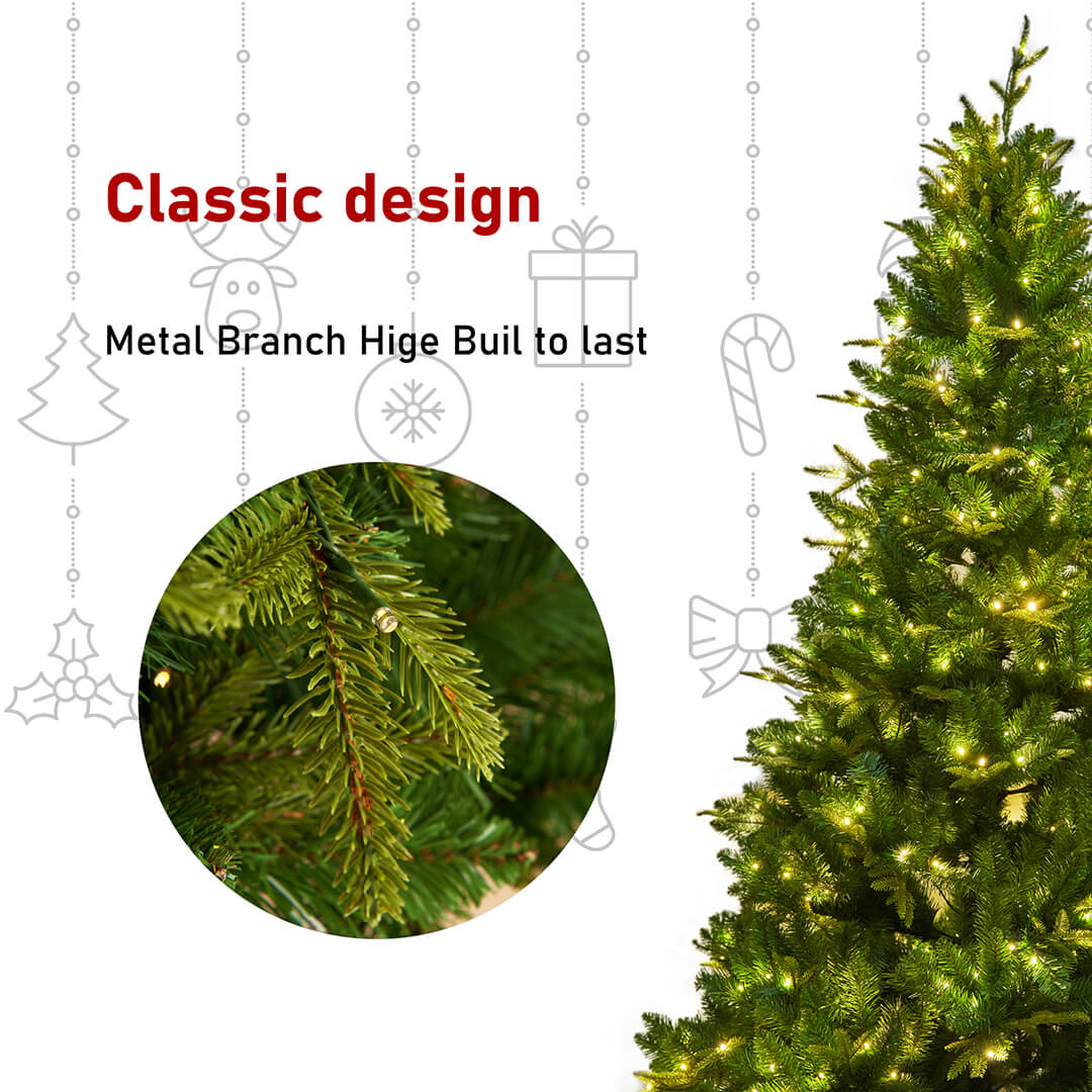 6/7.5 ft with LED Artificial Xmas Trees Green