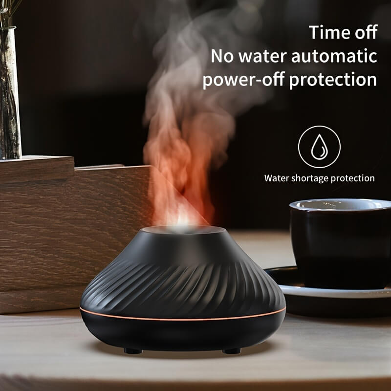 Portable USB LED Humidifier with Cool Mist, Fire Flame, and Aroma Diffuser