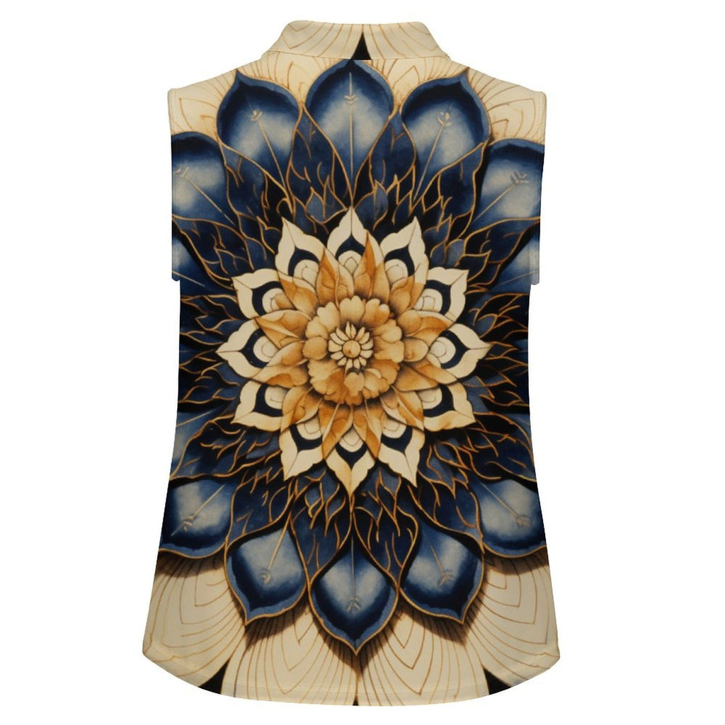 Sleeveless Collared Tank Top 009