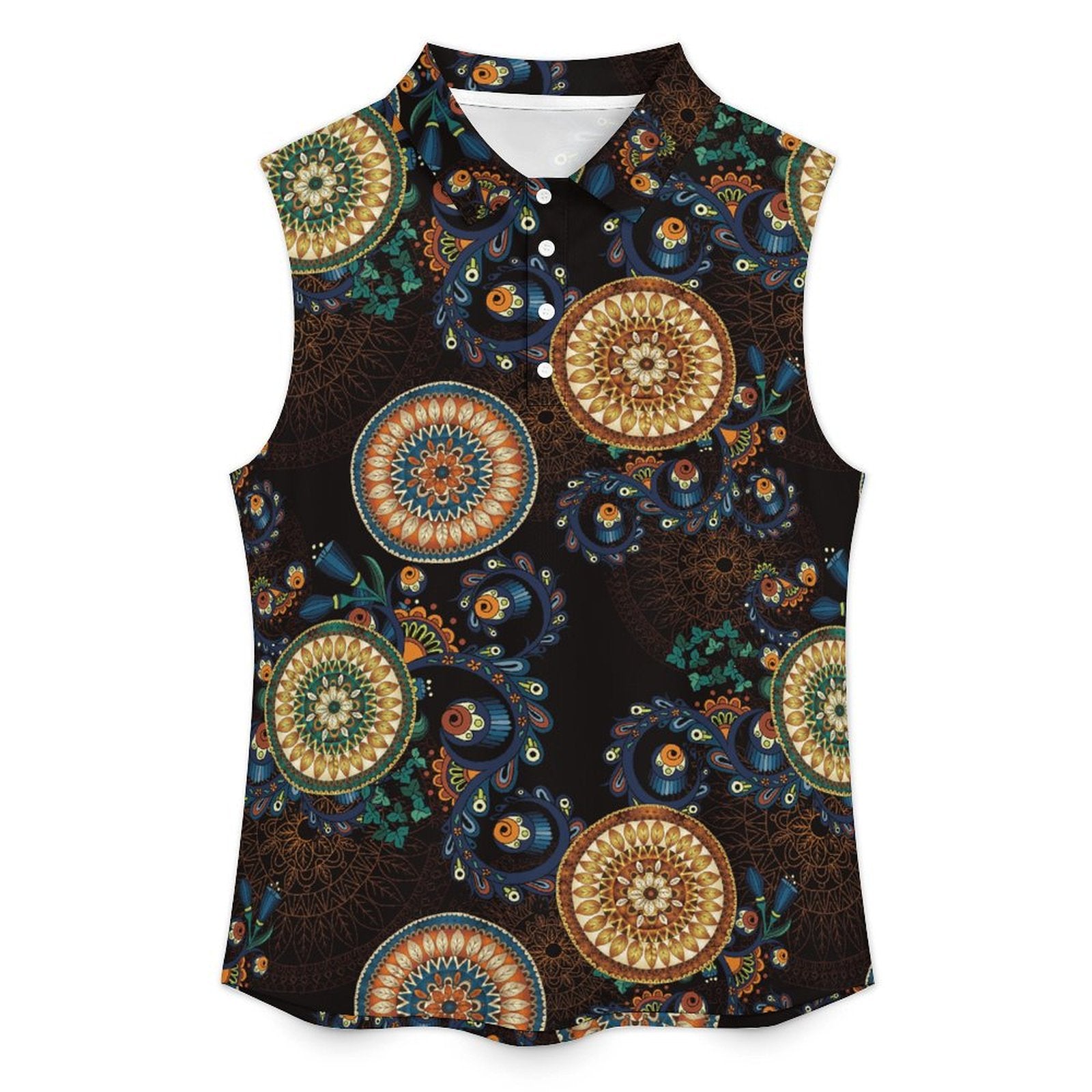 Retro Sleeveless Tank Top Repeated Patterns Complex Patterns of Wind