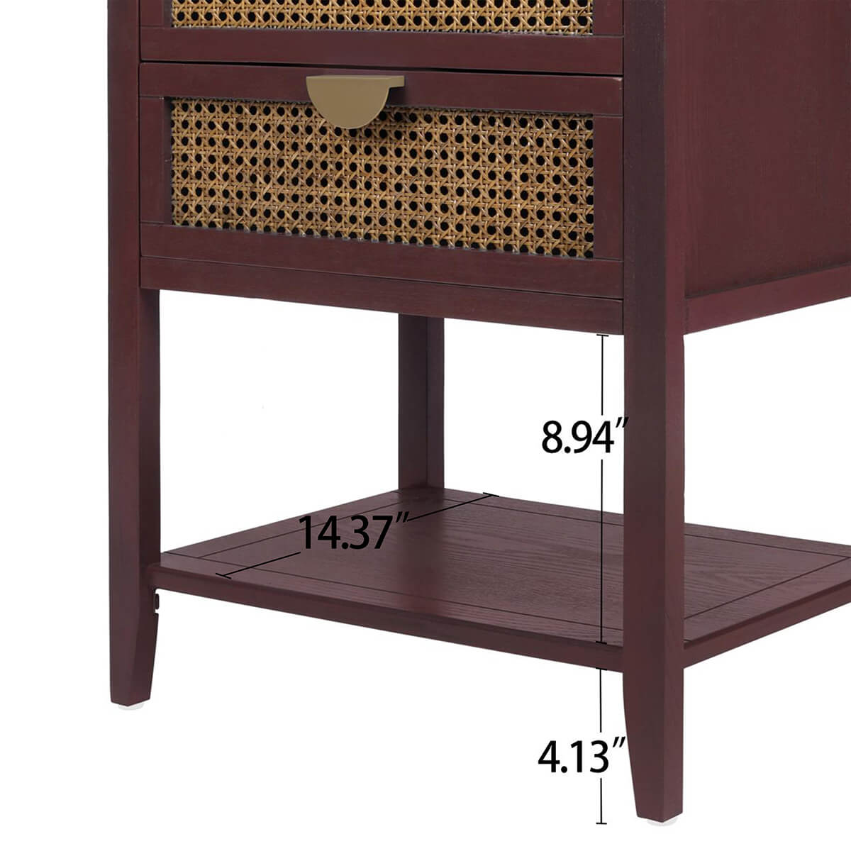 2 Drawer Rattan Nightstand