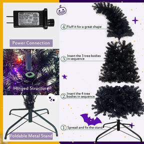 6ft 300pcs LED 1080 Branch Tips Artificial Xmas Trees Purple