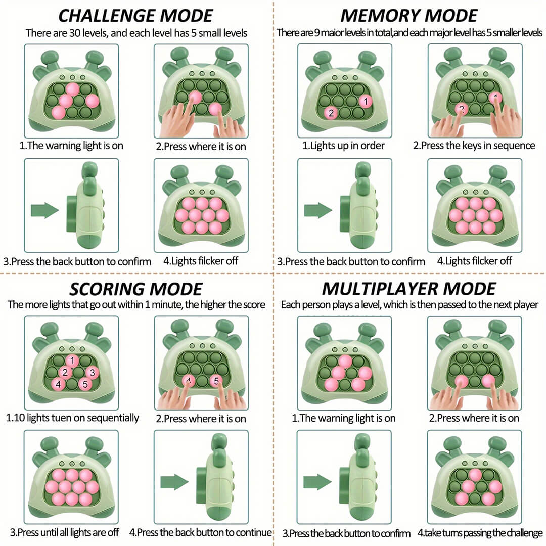 Light Up Pop It Pro: Fast Push Puzzle Game Console