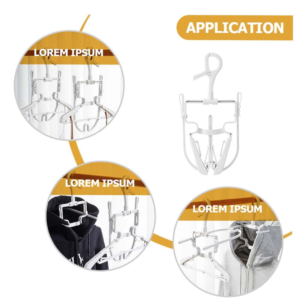 3-Pack Hoodie Drying Hangers – Foldable & Stretchable for Faster Drying
