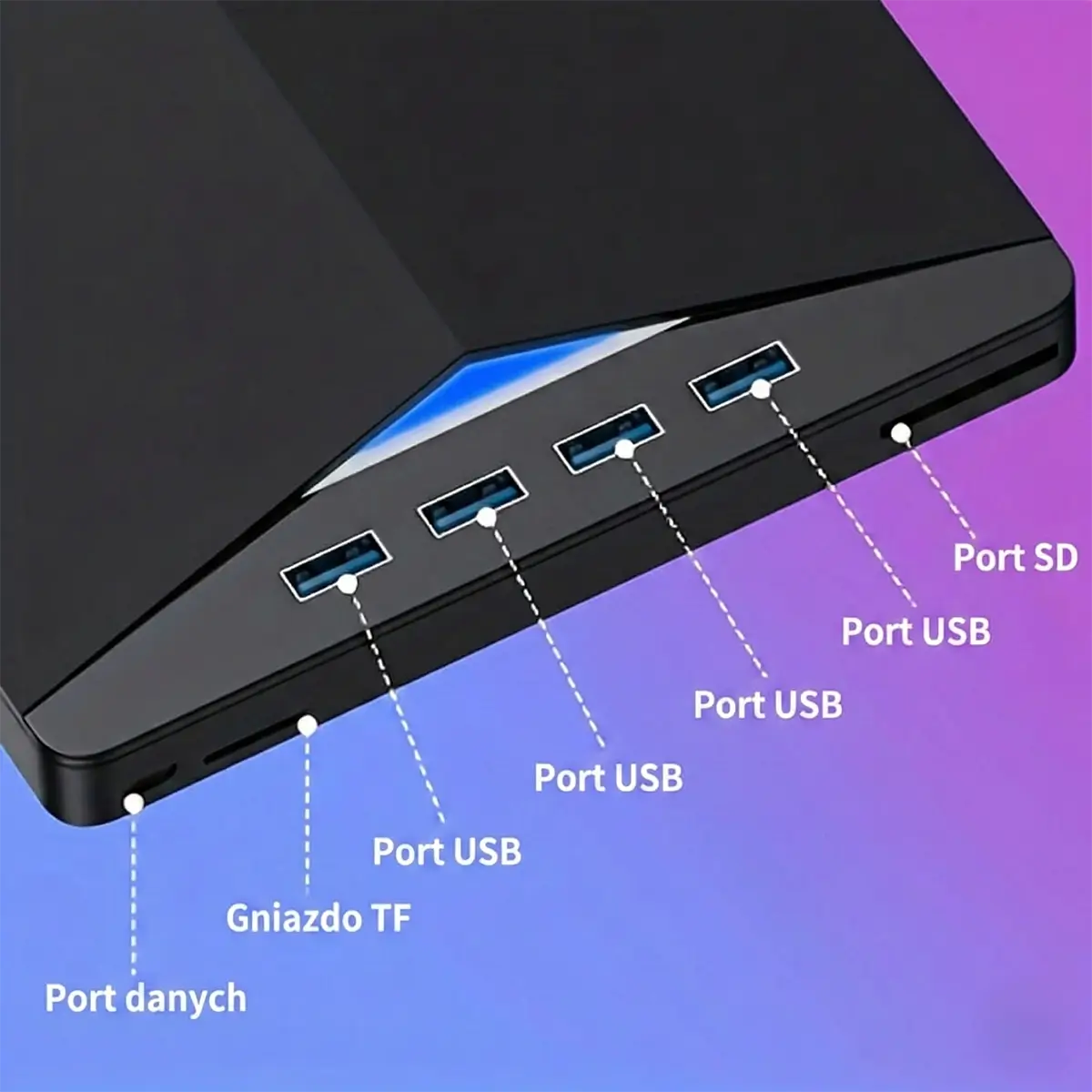 Zewnętrzny Napęd i Nagrywarka CD/DVD (7w1) – Przenośny, USB 3.0 + Czytnik Kart SD